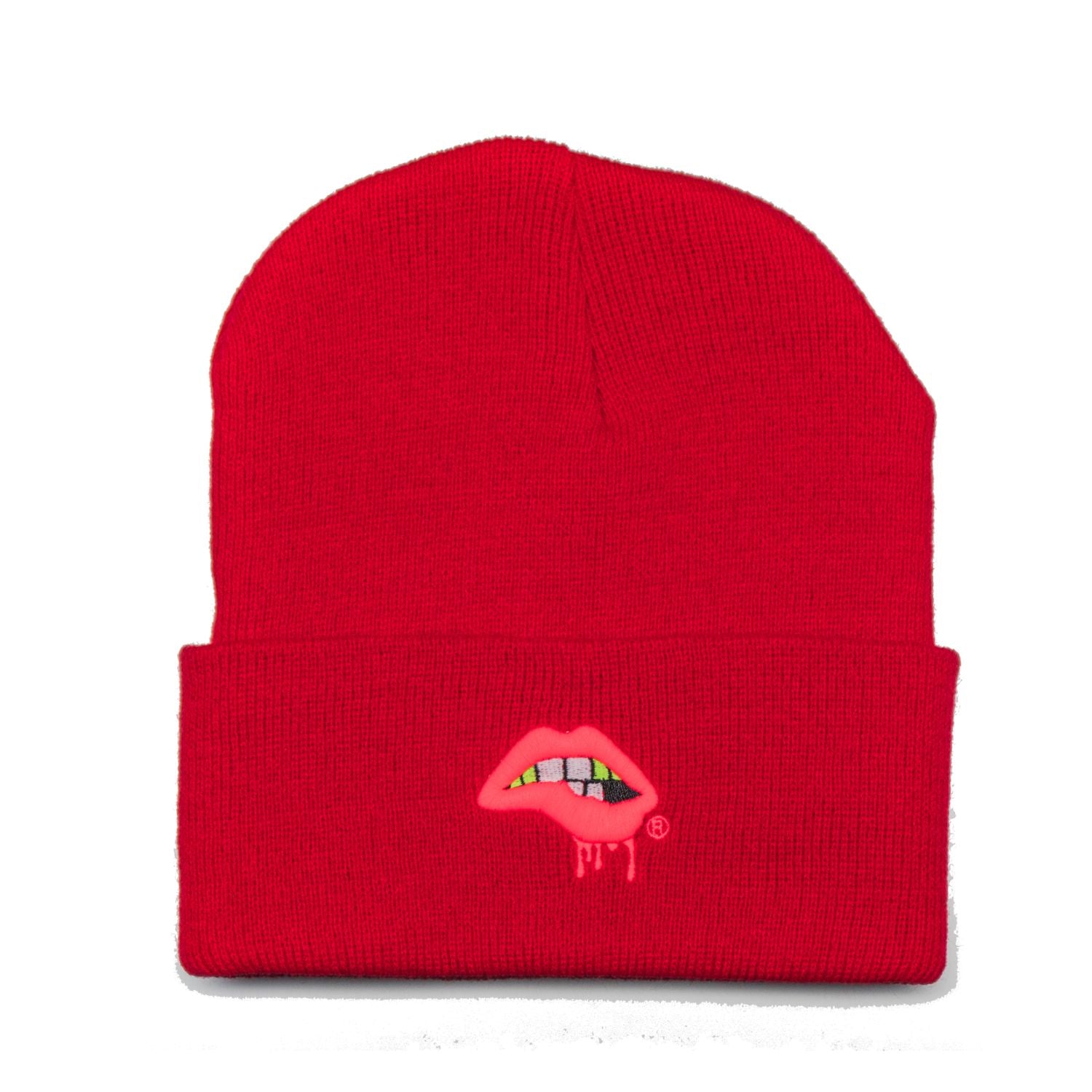Lips Beanie (Red/Pink)