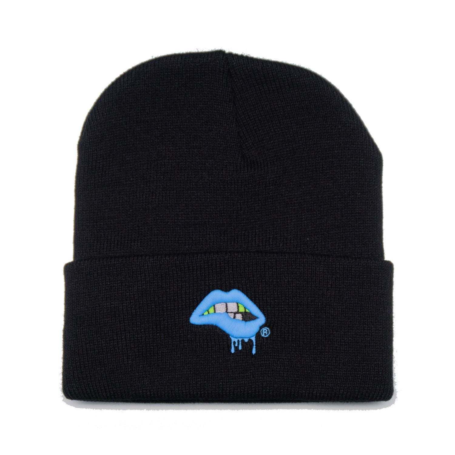 Lips Beanie (Black / Blue)