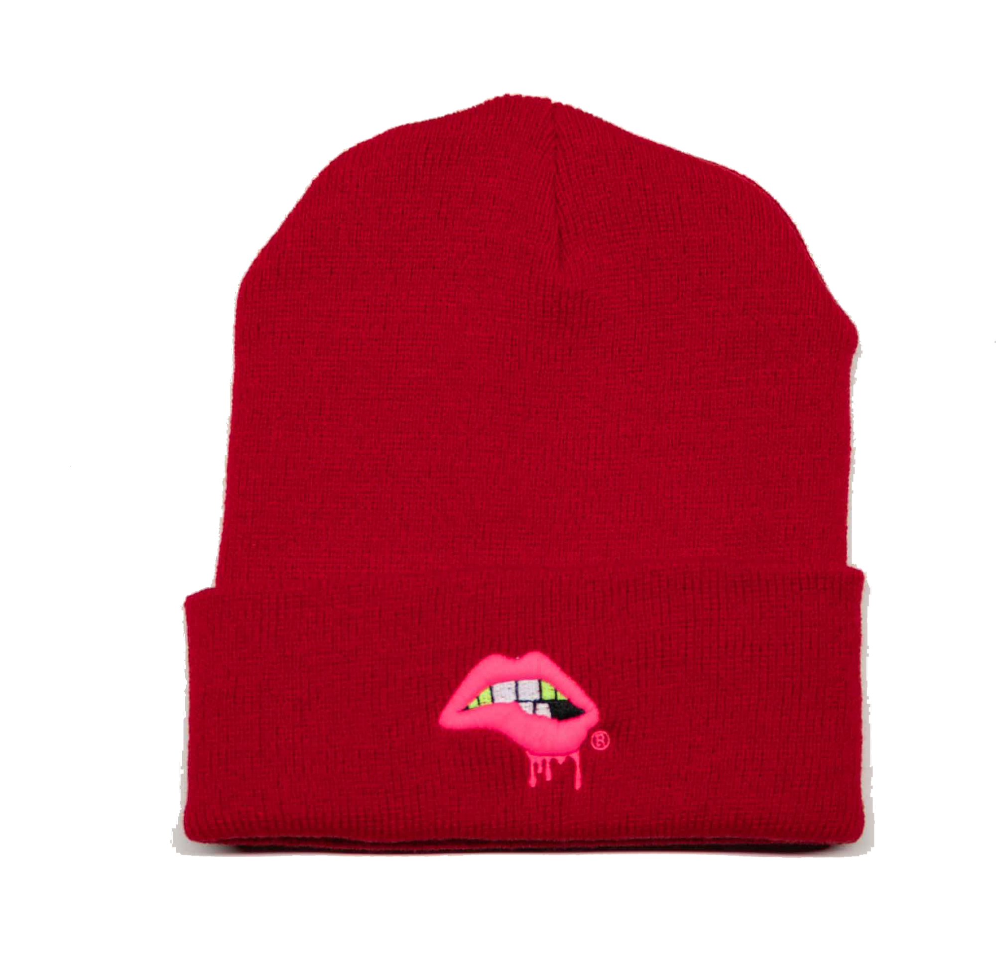 Lips Beanie (Red/Pink)