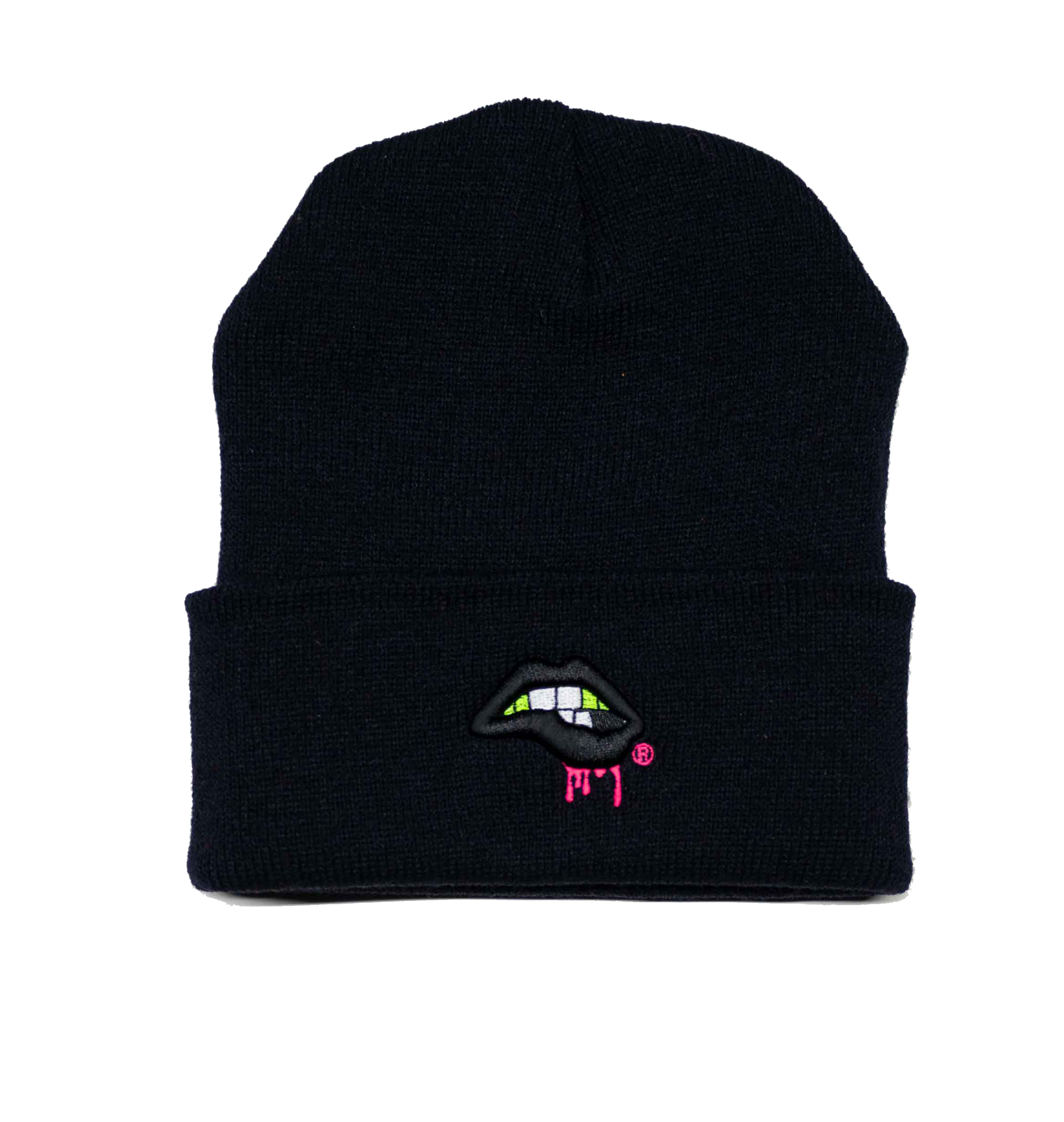 Lips Beanie (Black / Black)