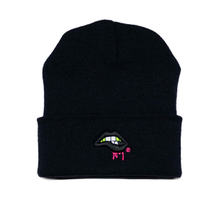 Lips Beanie (Black / Black)