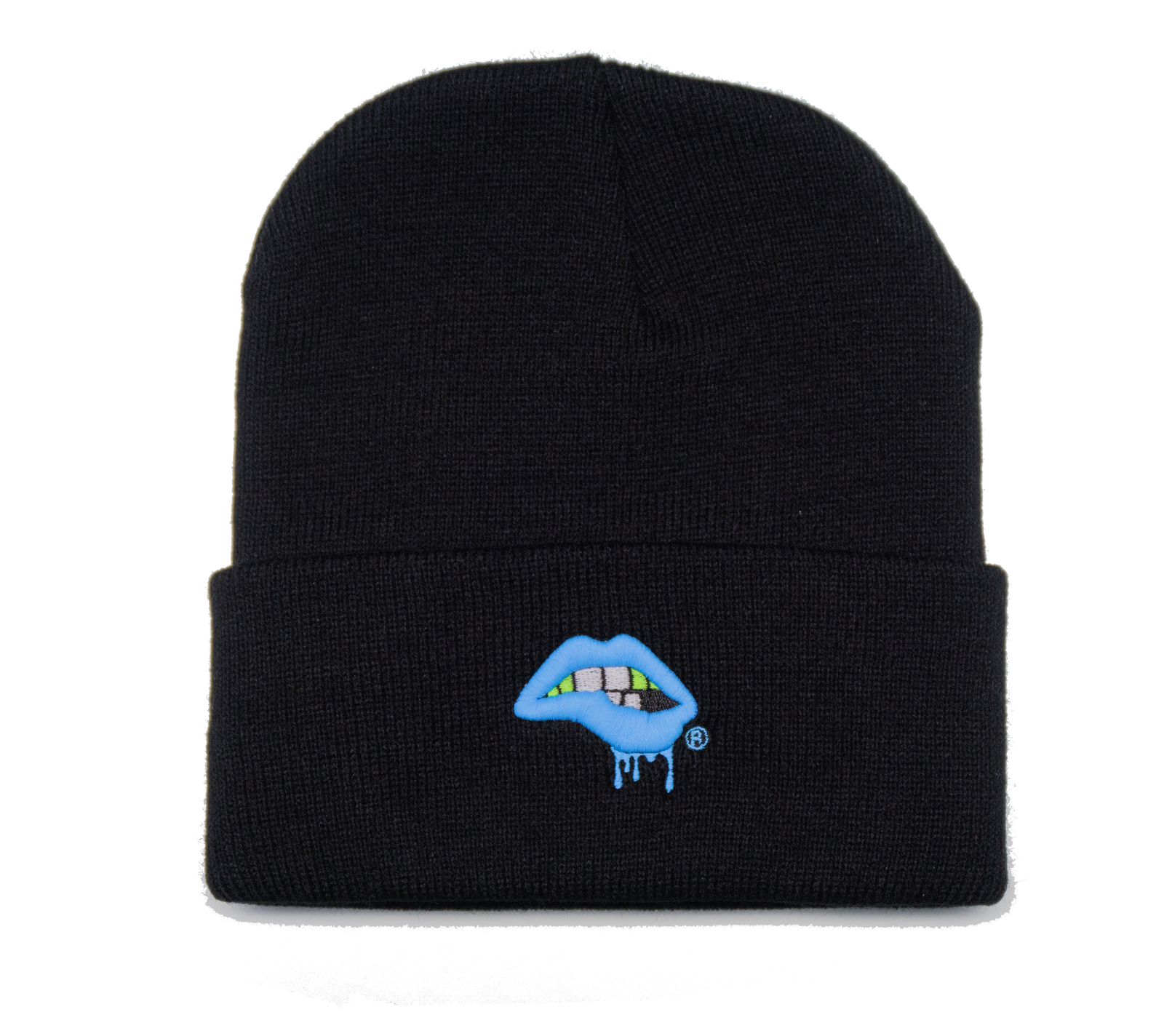 Lips Beanie (Black / Blue)