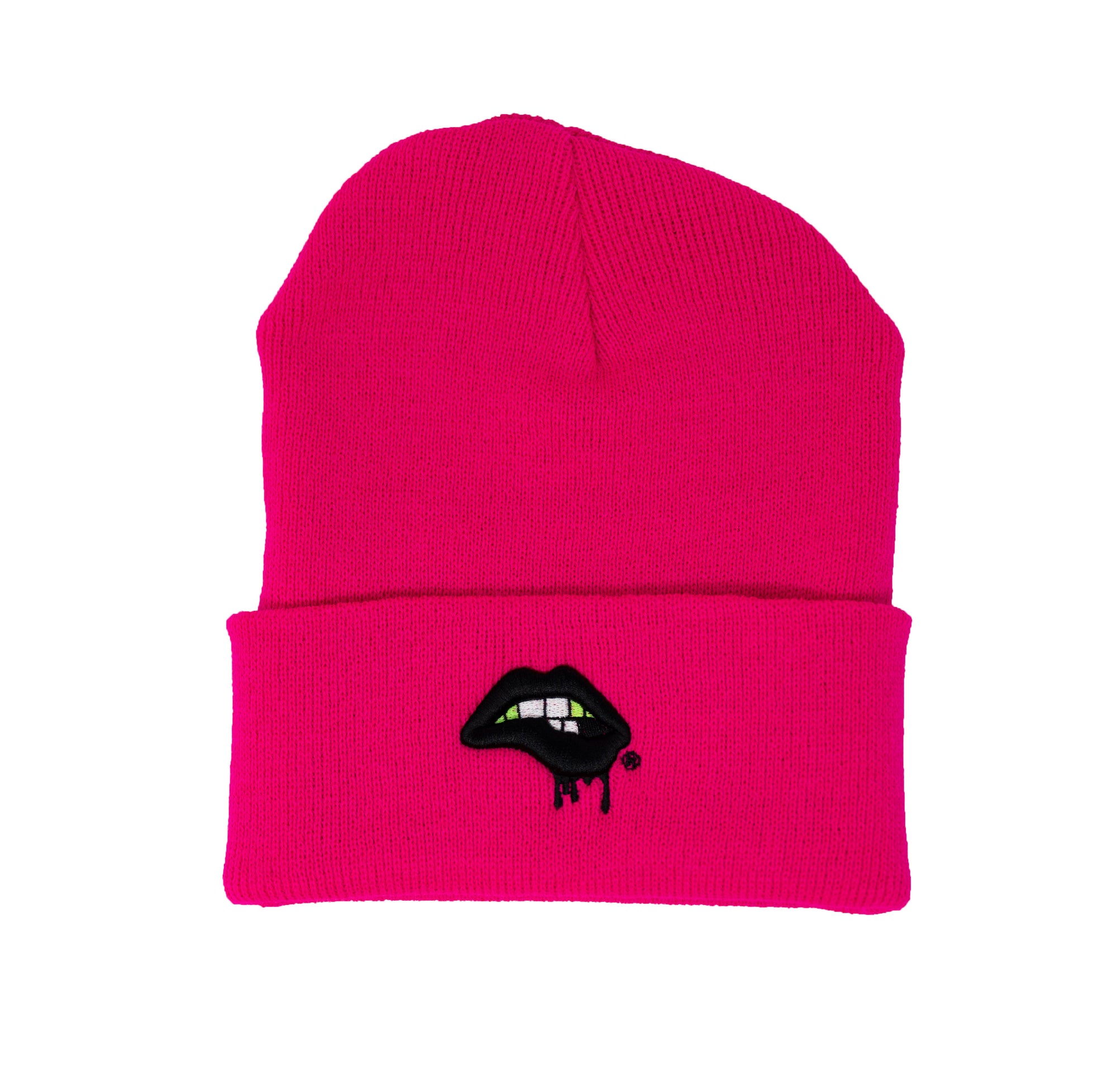 Lips Beanie (Pink / Black)