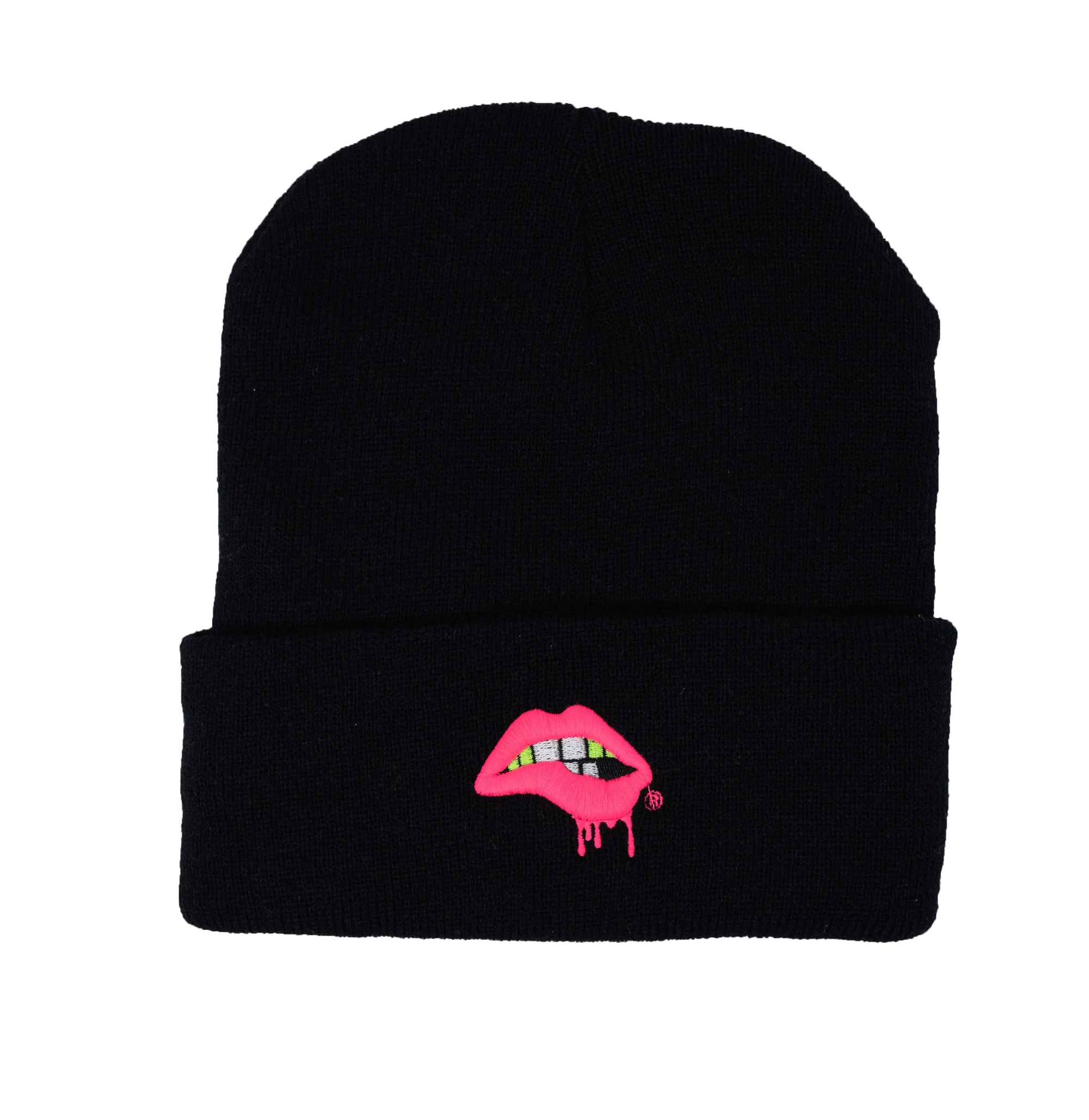 Lips Beanie (Black / Pink)