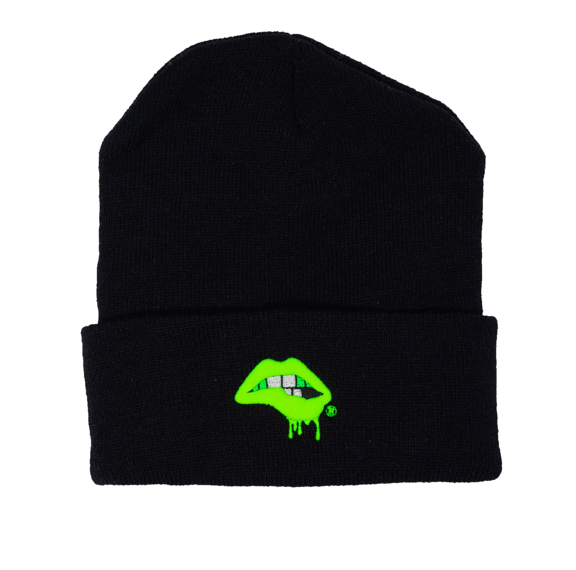 Lips Beanie (Black / Green)